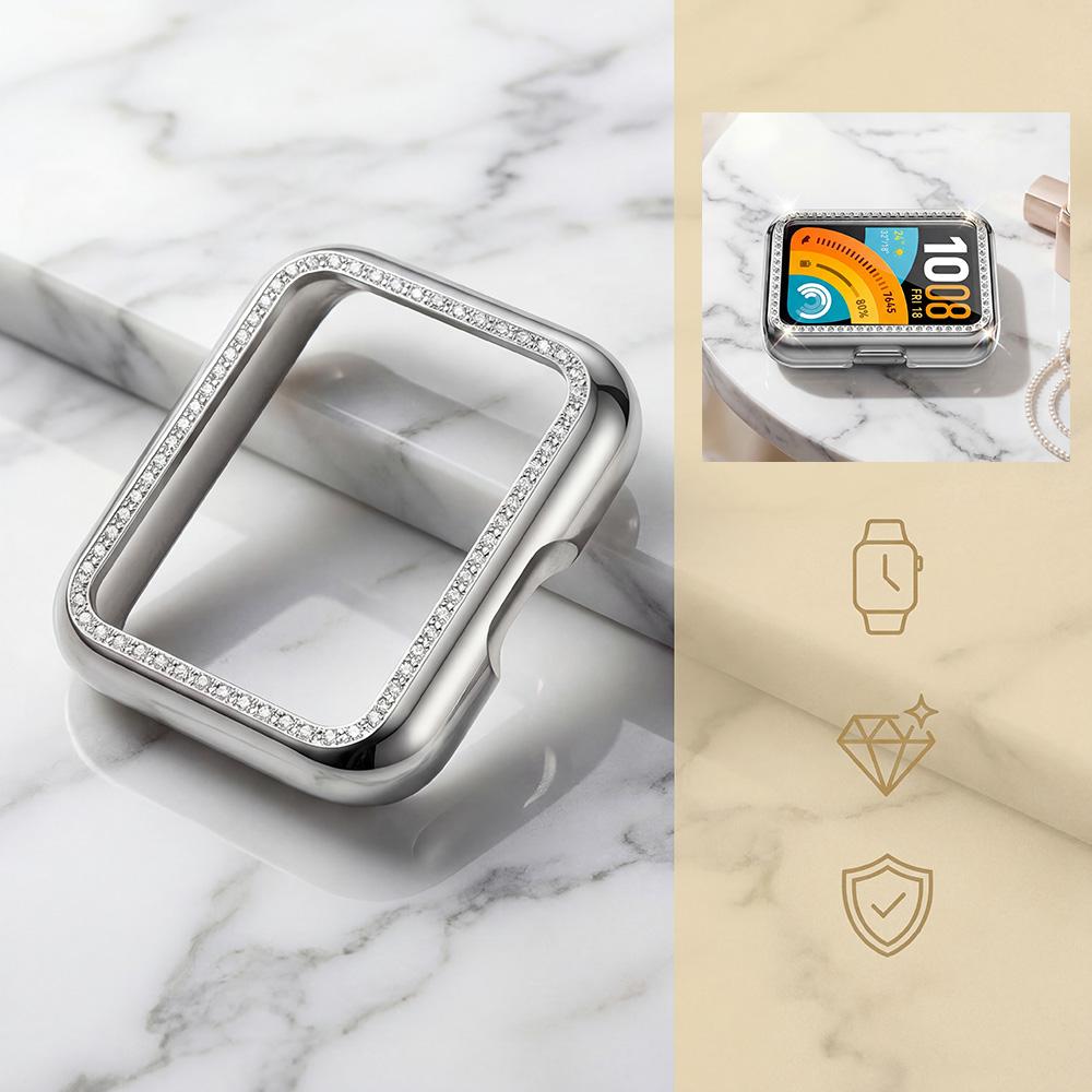 Алмазный чехол для смарт-часов Huawei Band 11 Аксессуары Жесткий полый бампер-рама из ПК со всех сторон Корпус-оболочка для чехла Huawei Band11