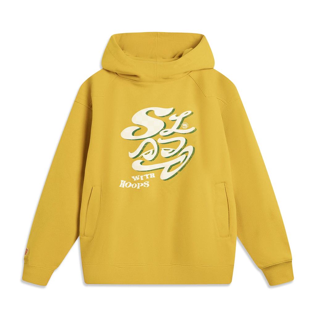 Баскетбольная серия Li Ning Anti-Five Series с капюшоном, удобная, дышащая, универсальная, свободная, мужская толстовка, цвет пчелиный воск-желтый AWDUF81-2