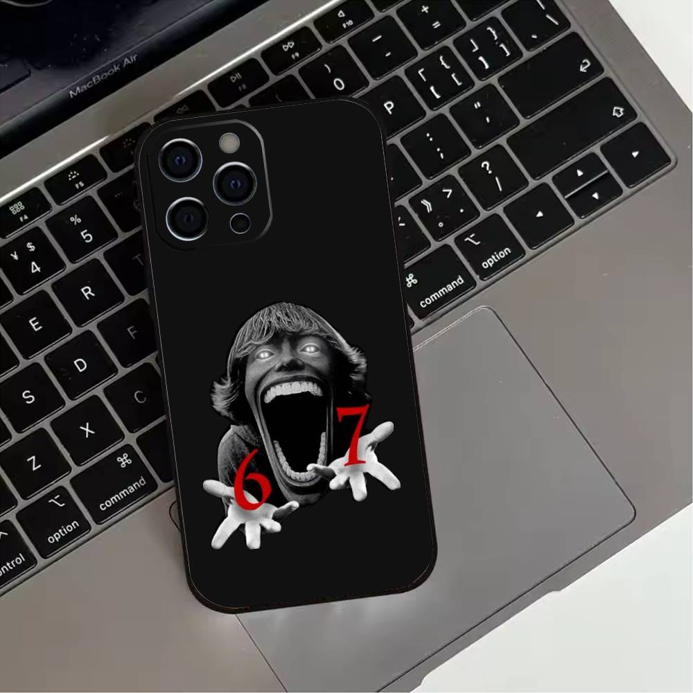 Шесть Семь 67 Чехол для телефона для iPhone 17,16,15,14,13,12,11 Plus,Pro Max,XS,Мягкий силиконовый черный чехол