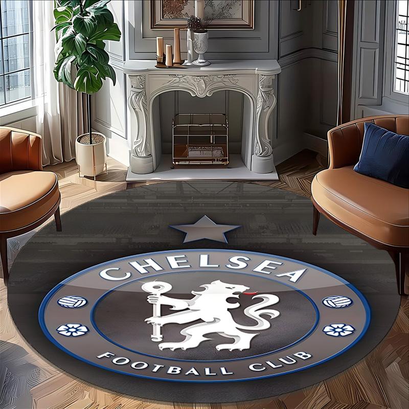 1pc C-Chelsea Carpet, Round Rug, Comfortable, Suitable for Entryways, Living Rooms, Office, And Bedrooms, Christmas Decoration