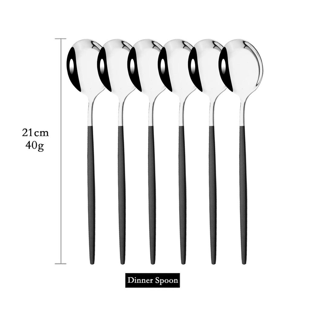 6 шт. красочная столовая посуда, набор ложек, зеркало с длинной ручкой, ложка из нержавеющей стали, столовые приборы, посуда, кухонные аксессуары