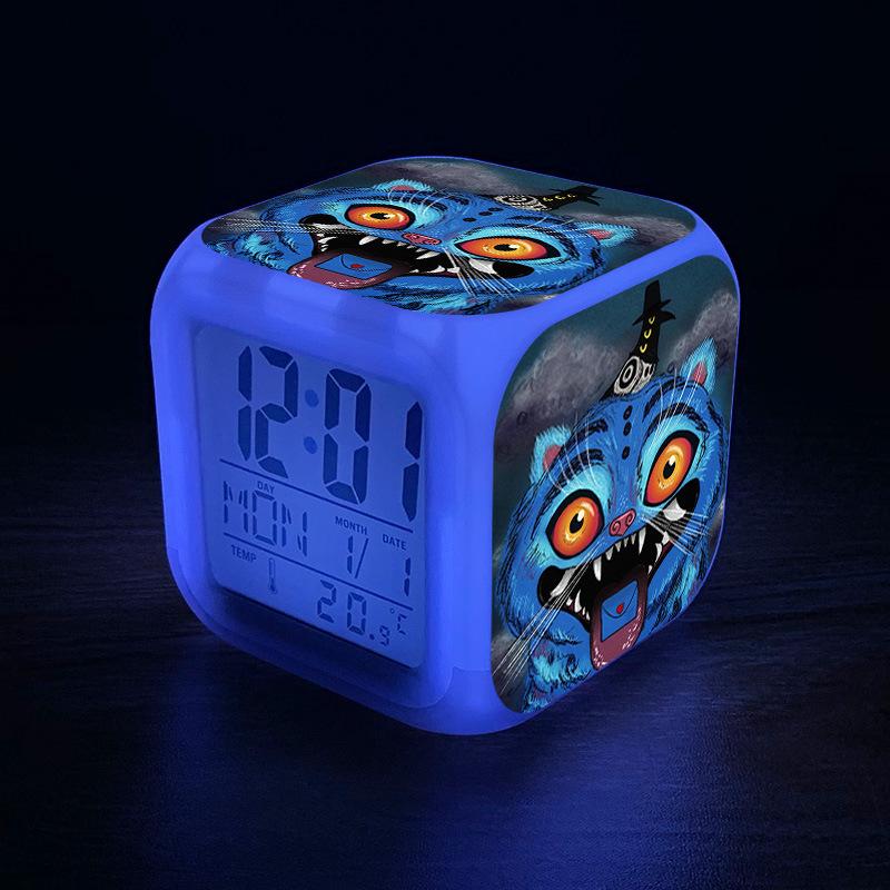 KPop Demon Hunters Cartoon Anime Rumi Mira Zoey Alarm Clock Night Light Student Fashion Personalized Bedside Electronic Clock