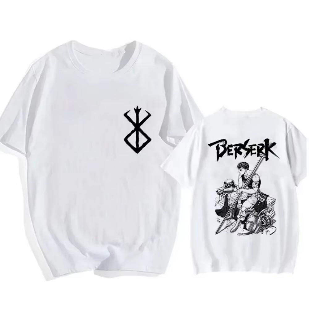 Футболка больших размеров с японским аниме Harajuku Berserk Guts Eyes Print Funny, графическая футболка, уличная футболка Manga, топ, футболки в стиле хип-хоп