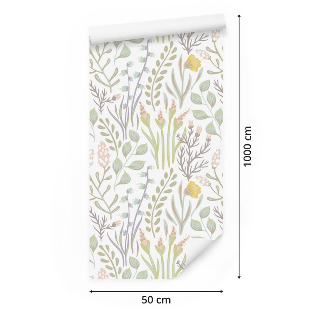 Meadow Plants Wallpaper for Living Room and Bedroom 50x1000