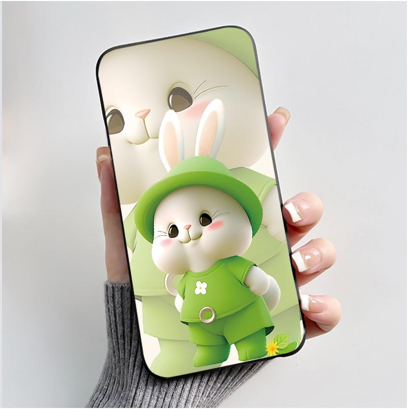 For Nokia 105 106 2G 2023 Case Cute Heart Rabbit Black Soft TPU Silicone Phone Cover For Nokia105 Nokia106 2G 2023 Bumper Coque