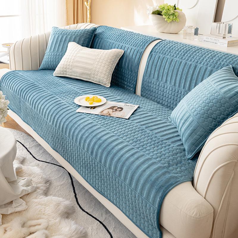Sofa Cushion Winter Cushion Simple High-grade Non-slip New Plush Cover Cloth Towel Cushion Thickened Sofa Cover Cover