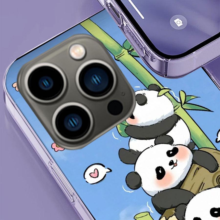 Очень милый чехол для телефона с маленькой пандой для Iphone 17 Air 15 Pro 14 Plus 16 Pro Max 17E 16E 12 13 Mini 11 Чехол Милые Fundas