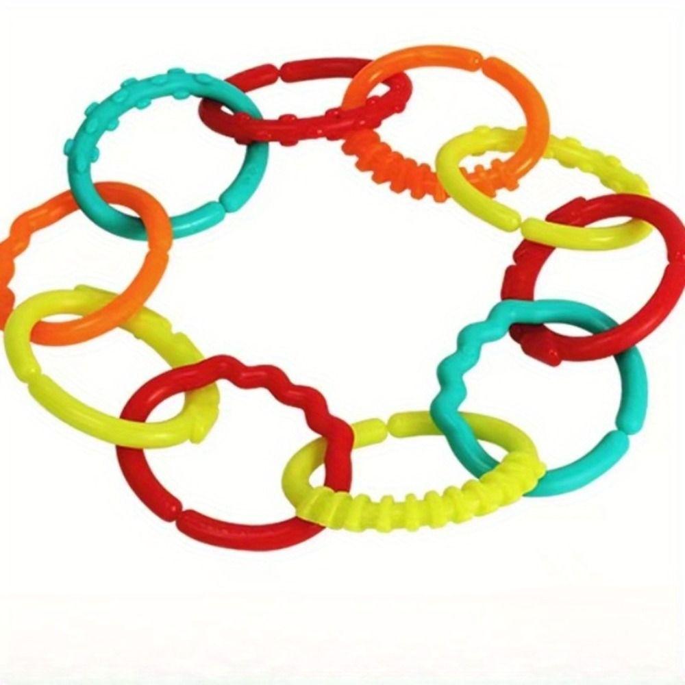 24pcs/set Clip on Plastic Connecting Rings Stroller Baby Rainbow Loop Gifts