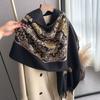 Autumn And Winter Ethnic Style Plant Totem Literary Retro Elegant Embroidery Ladies Warm Scarf Air Conditioning Shawl