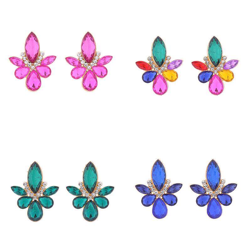 Женские легкие стильные серьги с бриллиантами, модные красочные серьги с кристаллами, серьги-гвоздики, элегантный дворец, роскошь