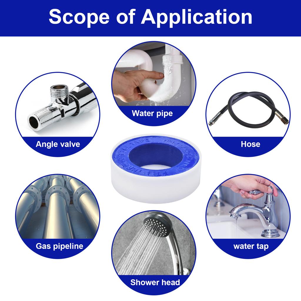 Водонепроницаемая сырая мука из чистого материала ПТФЭ с угловым клапаном, водопроводный кран, водонепроницаемая уплотнительная лента