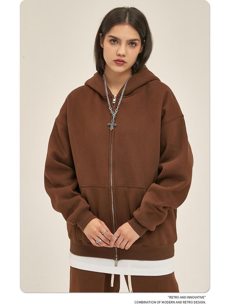 ARTIE Men's 2024 Autumn/Winter Plus Velvet Thickened 350g American Fashion Zipper Sweater & Pants Set