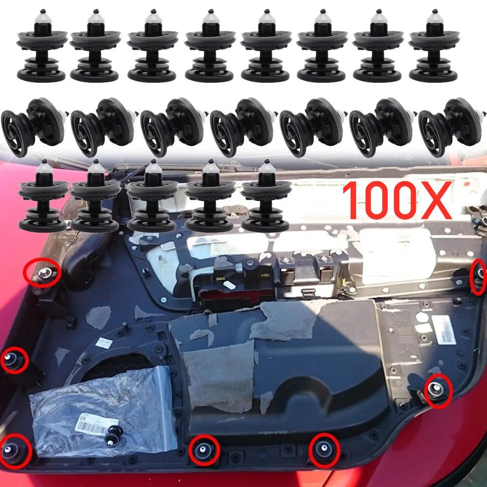 New 100pc Interior Door Trim Panel Card Clips Car Rivets Fasteners 7L6868243 For ADDY GOLF PASSAT TOUAREG T5 Porsche 911 A1 A4