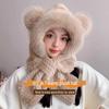 Korean-Style Winter Hat and Scarf Set with Cute Ears and Plush Velvet for Women