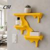 Modern Home Decor Three Layer Wall Mounted Storage Rack, PLA Melting Fluid Design Floating Shelf, Artistic Space Saving Mount Molding Display