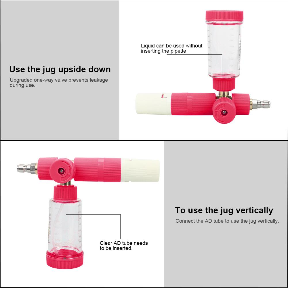 100ml Water Foam Pot with 1/4 Inch Quick Connector Soap Foam Spray Bottle Pressure Washer Gun for Cleaning Cars SUVs