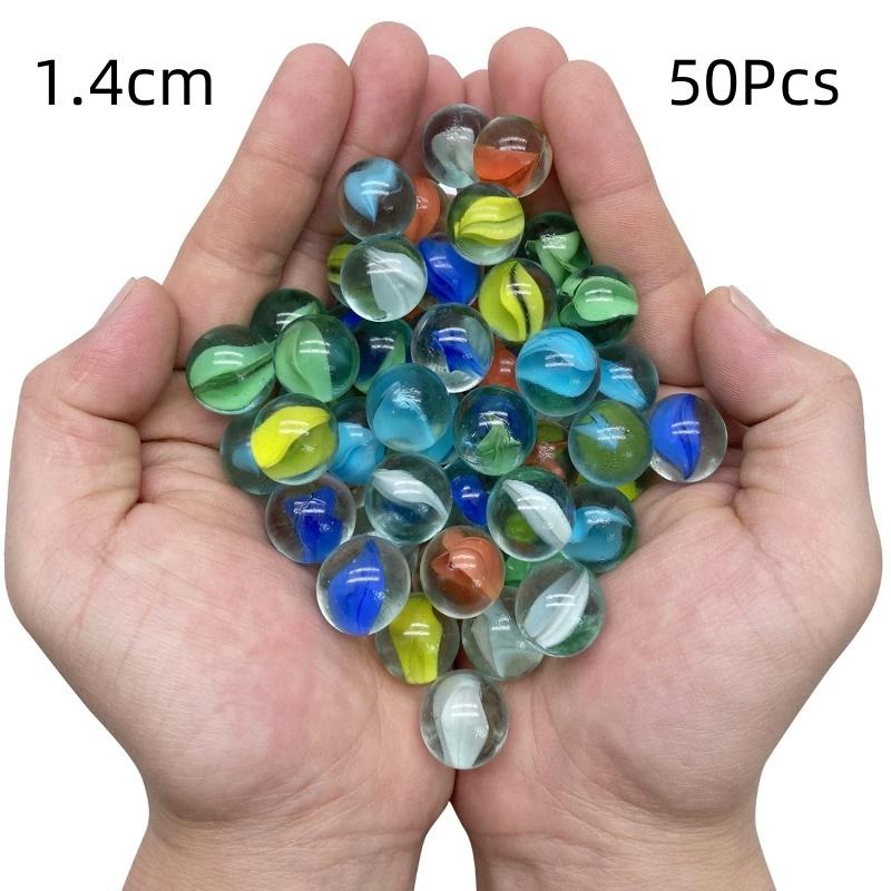 50Pcs 14Mm Colorful Glass Marbles For Kids Marble Run Game Solitaire Toy Accessories Vase Filler & Fish Tank Decor Home Gift