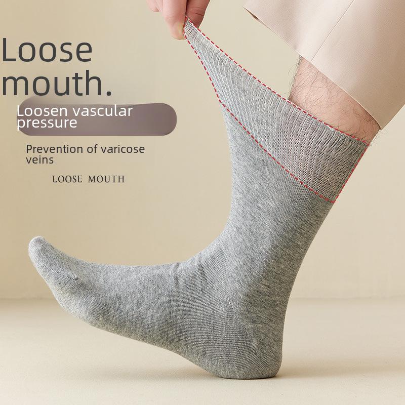 Men's Loose-Fit Lightweight Cotton Long Socks for Seniors, Plus-Size, Thin, Mid-Calf, Spring/Summer