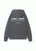 Худи Limelight Apparel с пигментным логотипом на спине, оверсайз, с двусторонней молнией (Уголь/Белый)