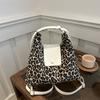 High Value Large Capacity Tote Bag Women'S Fashion Retro Leopard Print Shoulder Bag Multi-Functional Backpack