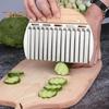 French Fries Cutter Rustproof Crinkle Cutter Dishwasher Safe Unique Wavy French Fries Potato Cutter for Restaurant