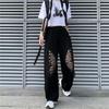 High Waist Wide Leg Pants Summer Thin Section Large Size Loose and Thin Hollow Sports Casual Pants Women