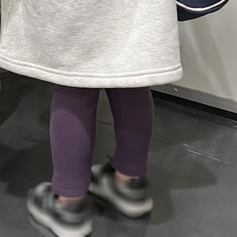 Брюки для йоги для девочек, однотонные эластичные плюшевые леггинсы с эластичной талией и утолщенные леггинсы