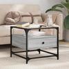 VidaXL Coffee Table with Glass Top Sonoma Gray 50x50x45 Steel, Side Table, Living Room Table, Tea Table, End Table 846052