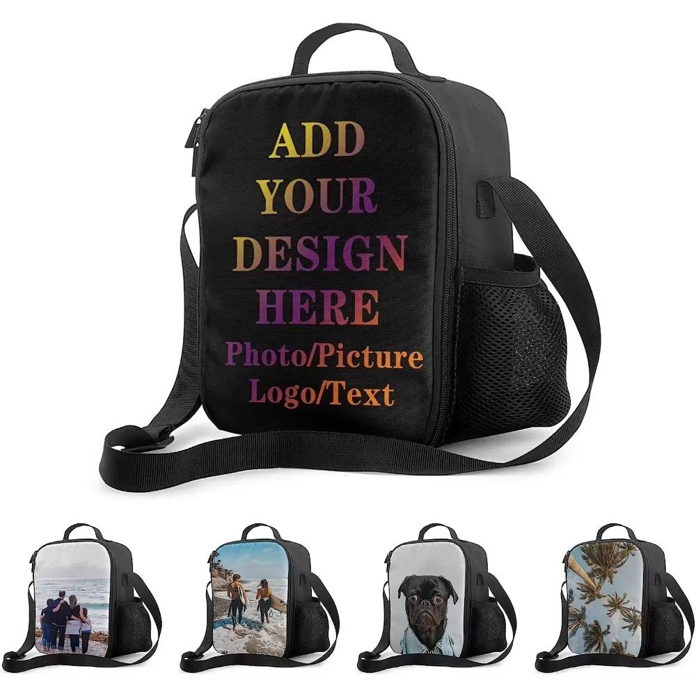 Персонализированный термобокс для женщин и детей, фирменная сумка для ланча с контейнером, термосумка-холодильник для пикника в офисе