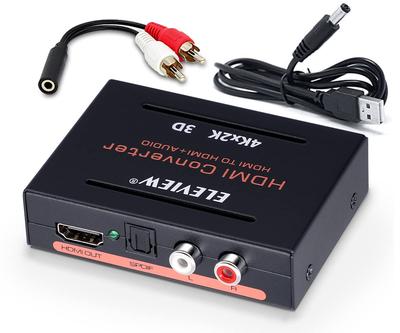 ELEVIEW HDMI Аудио 4K Оптический Совместимый с PS4 Nintendo Fire TV Оптический SPDIF Цифровой Аудио Без Блока Питания Разветвитель, HDCP1.4, Цифровой, L/R