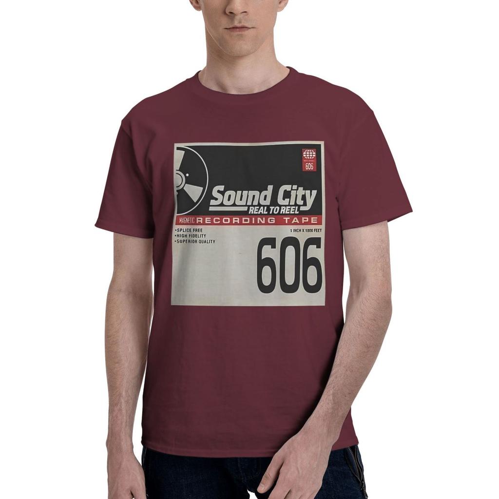 Sound City Графический принт 100% Хлопок Повседневный Дышащий Удобный Милый Забавный Мужские Футболки Футболки Мужчины
