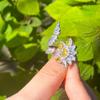 CMM Jewelry уникальный дизайн серебристый цветок отверстие регулируемый трехмерный женское вечернее кольцо для женщин