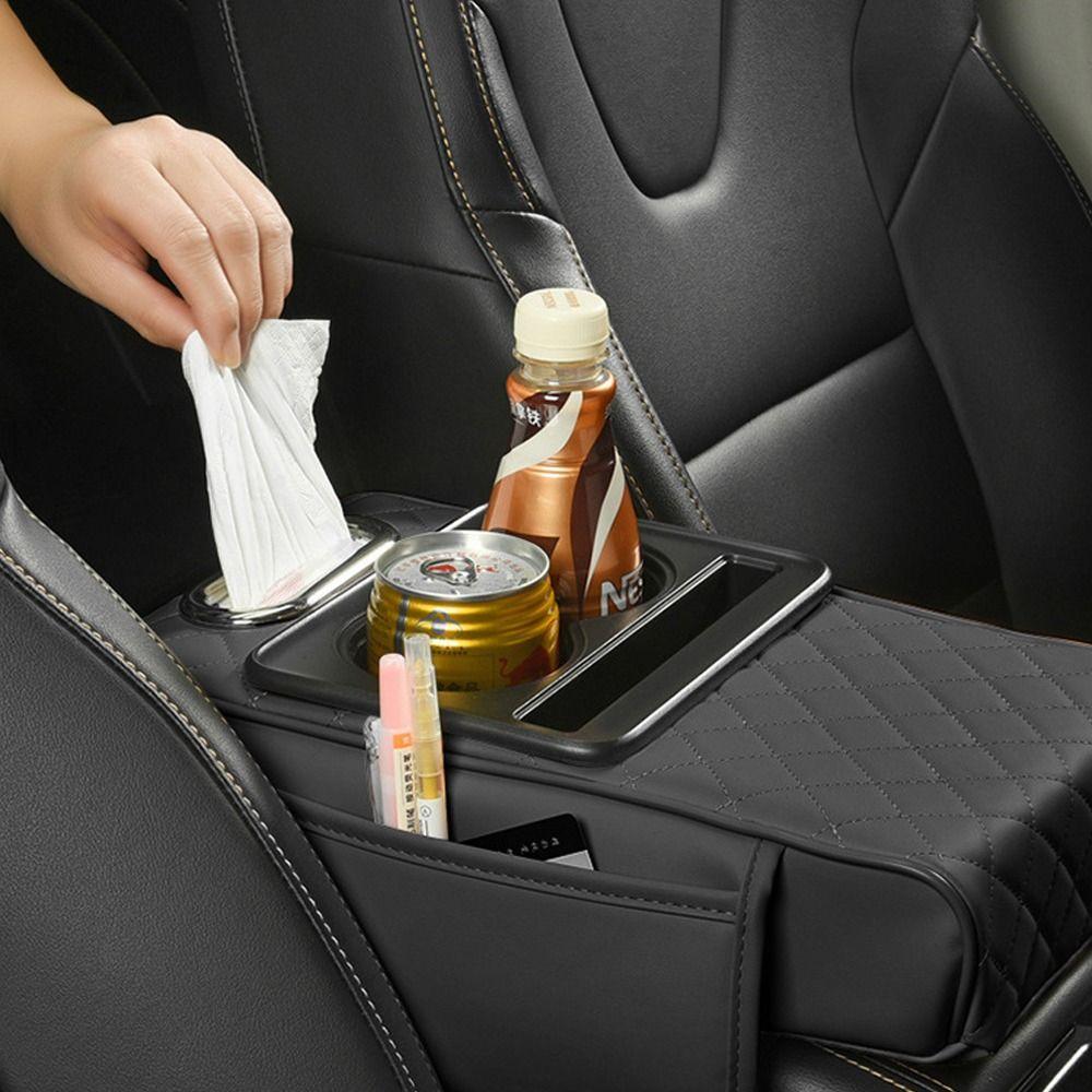 Портативная подушка подлокотника центральной консоли из ПУ кожи, ящик для хранения, новая накладка подлокотника, универсальная