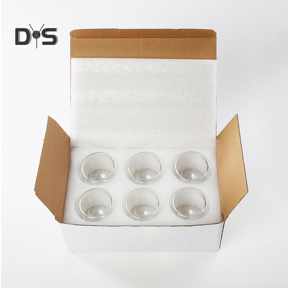 Набор из 6 стеклянных стаканов с двойными стенками для эспрессо и чая