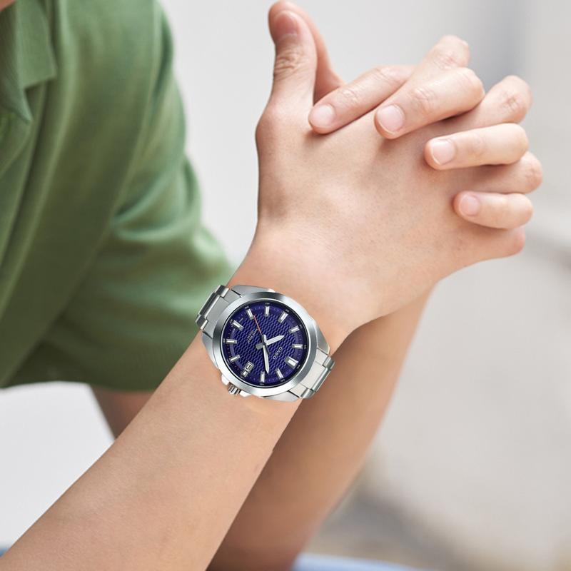 Casio Серия STANDARD отображение даты кварцевый механизм стальной ремешок японские и корейские часы мужские часы синий циферблат MTP-E400D-2AV