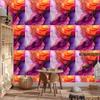 Ink Wallpaper Violet, Purple and Red for Living Room and Bedroom 50x1000