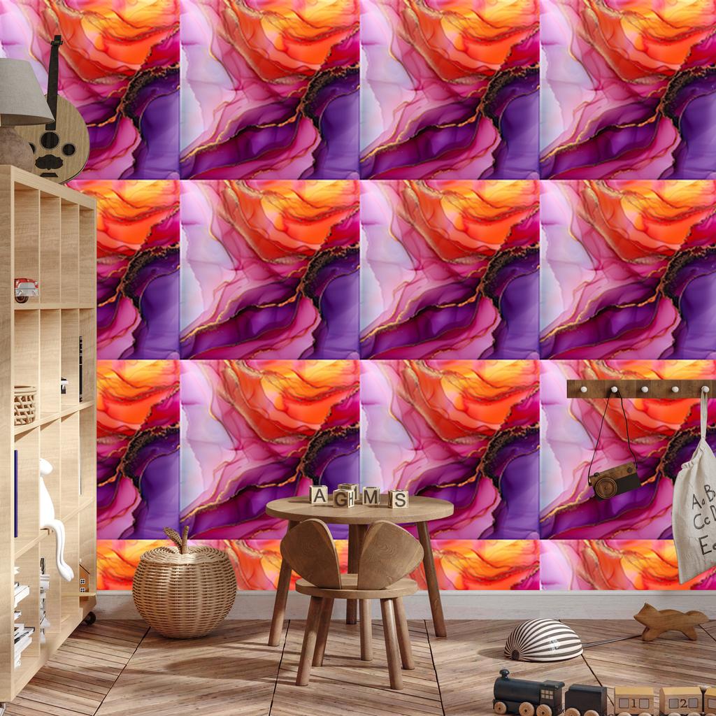 Ink Wallpaper Violet, Purple and Red for Living Room and Bedroom 50x1000