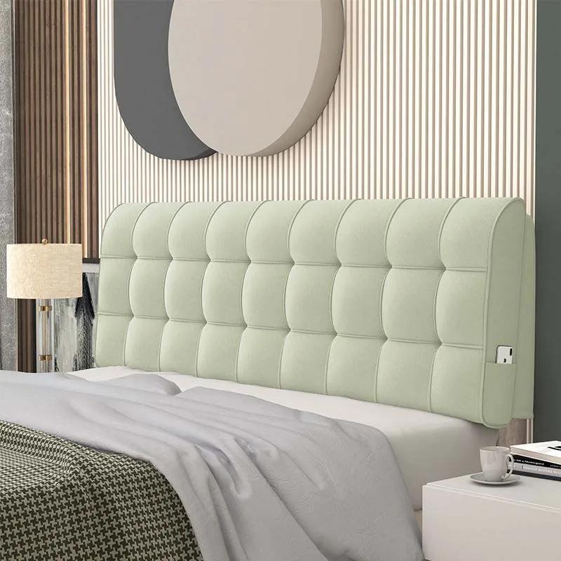 Модная высокоэластичная губчатая подушка для изголовья кровати размера King Queen, съемный бархатный чехол для изголовья кровати, подушка для изголовья кровати