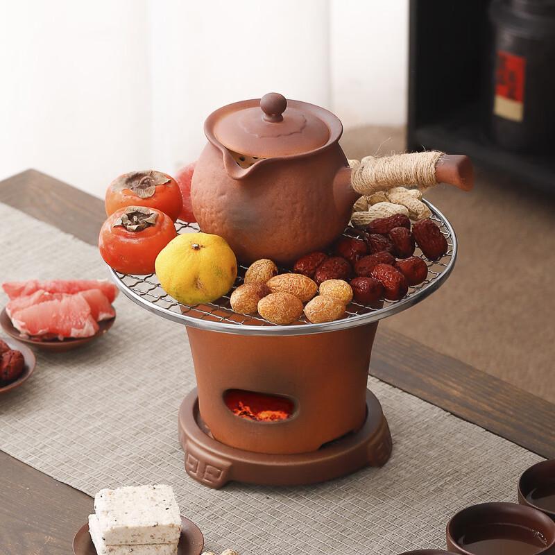 Retro Volcanic Rock Hearth Tea Kettle & Stove Set