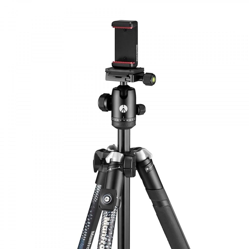 Штатив для смартфона Manfrotto Element MII, алюминиевый, 4-ярусный, MBT, черный, пульт дистанционного управления в комплекте, сумка для переноски в комплекте, адаптер для смартфона в комплекте