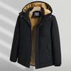 Cotton Jacket with Plush and Winter Thick Men's Mid Length Jacket