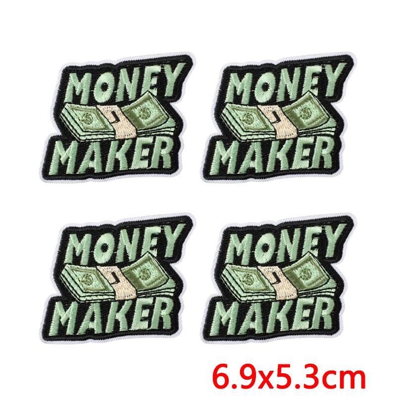 10Pcs Hip Hop Money Patch, Iron on Patches for Clothing, Cash Dollar Butterfly Embroidered Appliques for Streetwear