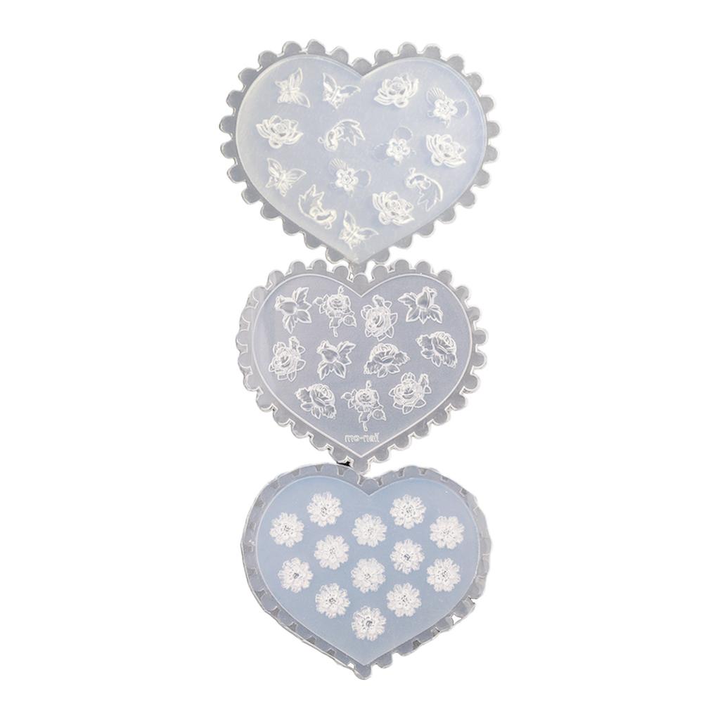 3D силиконовая резная форма для дизайна ногтей, акриловые инструменты для дизайна ногтей, форма для декора ногтей, шаблон для дизайна ногтей, формы для ювелирных изделий из смолы