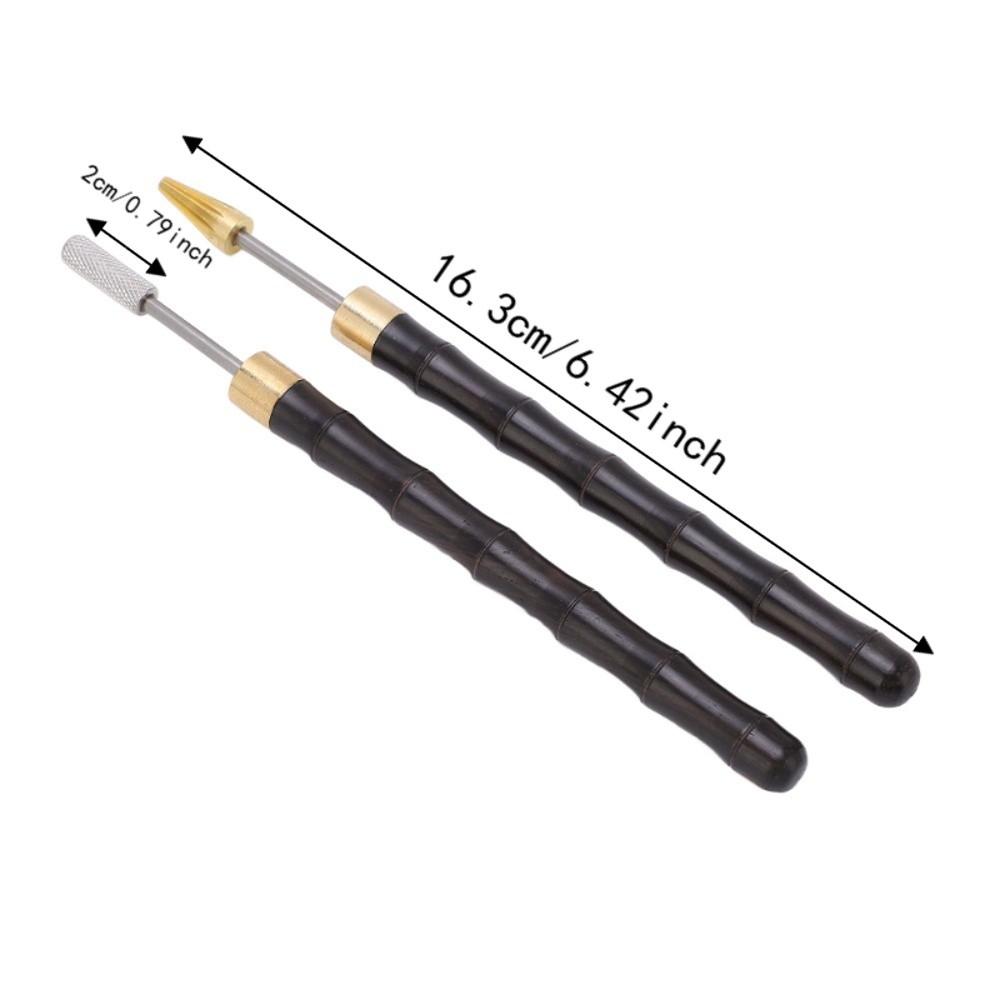 2pcs Sandalwood Handle Leather Edge Dye Pen Leather Edge Roller Pen  For Leather Working
