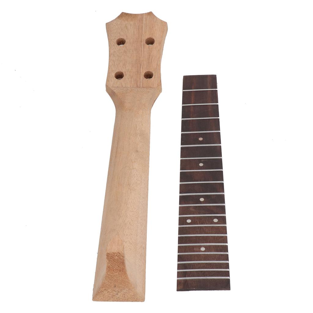 Ukulele Fretboard Neck Set Rosewood Okoume Wood Fingerboard Replacement for 4 String Musical