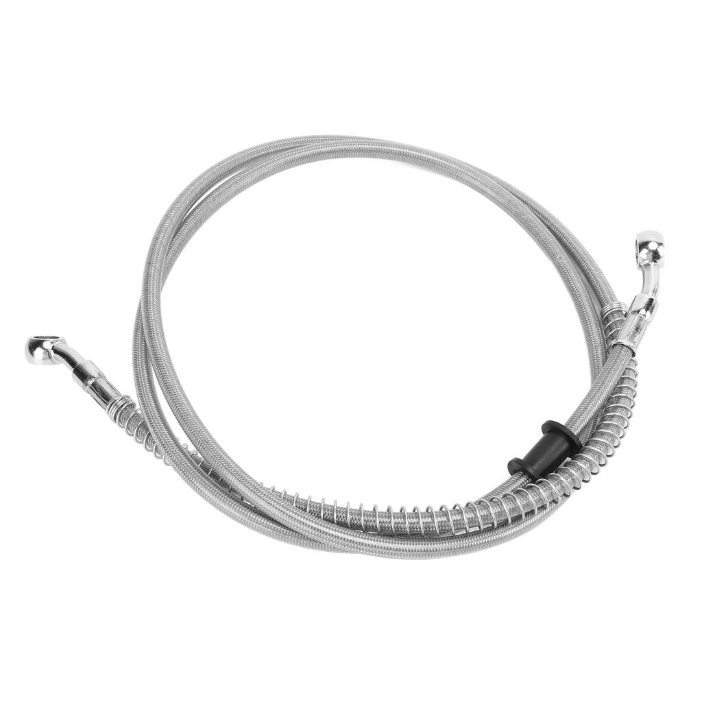 150cm59.1in Motorcycle Brake Line Silver Steel PVC Heat Insulation Universal Motorbike Accessory