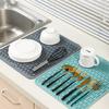 Силиконовый дренажный коврик Водонепроницаемый кухонный столовый прибор Коврики для посуды Подвесные нескользящие водонепроницаемые настольные салфетки Изоляционная подложка