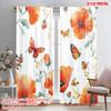 2pcs,2D Plane Printing Pattern Curtains Butterfly Bliss 100% Polyester (without Rod) Holiday Use for Bedroom, Living Room,