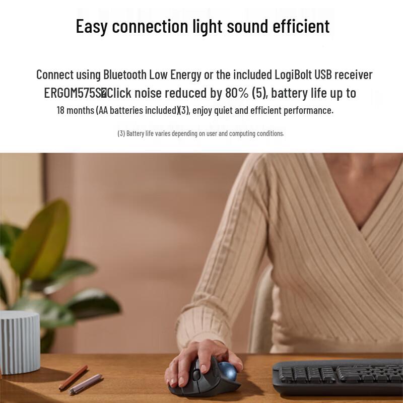 Logitech ERGO M575 S Ergonomic Trackball Mouse