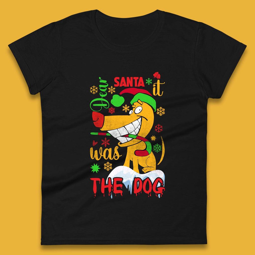 Dear Santa It Was The Dog Christmas Dog Womens T Shirt Mens Tops Tees Unisex